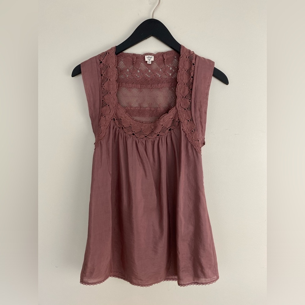 WILFRED lace trimmed silk top. Size XS - Picture 10 of 11